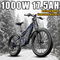New Electric Bicycle 1000W Bafang Motor 48V17.5AH Samsung Battery E-bike Adults Mountain Off-Road Full Suspension Electric Bike