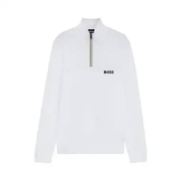Hugo Boss K_Hydro QZ Water-Repellent Cotton-Blend Sweater with Zip Neck White XL White