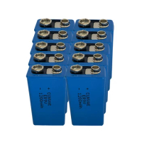 10PCS ER9V 1200mAh 9V Li-SOCl2 Lithium Batteries Bateria for Smoke Alarm Li-ion Battery 6LR61 6F22 Electronic Thermometer