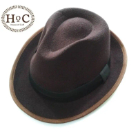 Houseofcuff Topi Fedora Hat BROWN FEDORA HAT LAKEN