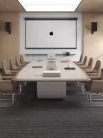 會議桌條形簡約現代會議室老板桌椅大型組合洽談輕奢經理高端