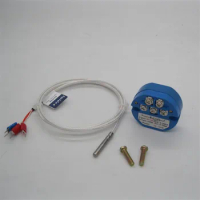 PT100 Temperature Sensor Transmitter DC 24V -50-150 Degree Range +Pt100 waterproof Temperature Sensor