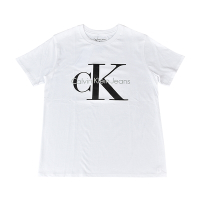 CK Calvin Klein經典燙印字母LOGO造型圓領短袖T恤(男款/白)