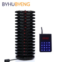 BYHUBYENG 15Pcs Coaster Pager Wireless Restaurant Calling System Table Vibrator Waterproof Kitchen Service Device