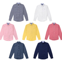 【Tommy Hilfiger】TOMMY 年度爆款刺繡LOGO長袖襯衫-多色組合(精選舒適/平輸品)