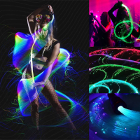 RGB LED Fiber Optic Dance Whip Light Disco Dance Party  Rechargeable Glow Whip Sparkle Flow Toy 10illuminate Modes 36Lamp Effect