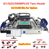 D600PLUS Automatic SMT Pick And Place Machine 2 Heads Chips Mounter Pcb Making Machine For LED Assembly Line Q1 Q2S 33/54/68Bits