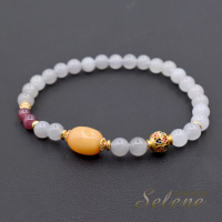 【Selene】煙紫和田玉蜜蠟手鍊