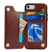 200pcs Case For iPhone X XR XS MAX 5 5S SE 6 6s 7 8 Plus PU Leather Flip Wallet Photo Holder Back Cover For Samsung S8 S9 S7