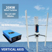 20000W Free Energy12V 24V 48V Big Windmill Vertical Wind Turbine Generator 20KW With On Gird Inverter For Farm Seashore