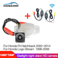 Car wireless Rear View Camera For Honda Fit Hatchback 2002~2014 For Honda Logo Stream 1998-2006 CCD HD Night Vision Waterproof