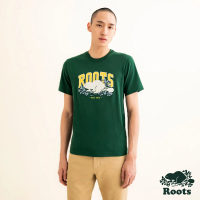 Roots Roots 男裝- PIXEL COOPER BEAVER修身短袖T恤(深綠色)