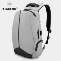 Tigernu Anti Theft Patented Zipper TSA Lock No Key Design Men USB 15.6 inch Laptop Backpacks Schoolbag Student College Backpack