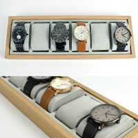 手錶盒 木質無蓋手錶收納盒(6支裝)【NAWA46】