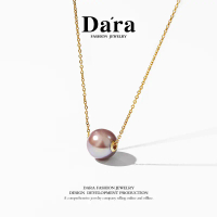 Dara QQ9-10mm Purple Rutilated Quartz Necklace in Pt/Carat Gold Fashion Jewelry with Metal Plated Go