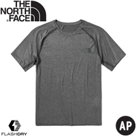 【The North Face 男 透氣排汗短袖T恤《灰》】49AA/短T/短袖上衣/排汗衣/休閒短袖