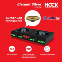 Hock Kompor Gas 2 tungku Elegant Silver HP 200EV - Teflon