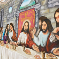 THE LAST SUPPER HAND PAINTING LUKISAN DINDING LUKISAN KANVAS