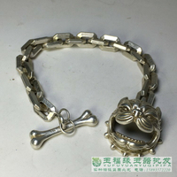 古玩古董收藏老銀匠全手工惡霸犬銀鏈手鏈男手串女本命轉運銀手飾
