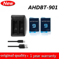 New 3.85V 1720mAh AHDBT-901 Replacement Camcorder Charger Battery For GoPro Hero 9 (2 Battery + 1 Charger)
