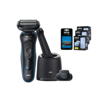 【德國百靈BRAUN】智能變速 5系PRO免拆快洗電動刮鬍刀/電鬍刀 52-B7200cc(附專屬刀頭+半年份清潔液)
