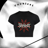CROP TOP SLIPKNOT | GROOVE METAL | CROP TEE | GRUNGE | TANK TOP VINTAGE OVERSIZE HITAM | PRESS BODY 