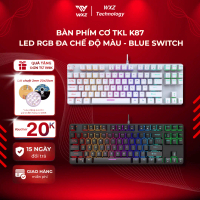 Bàn Phím Cơ K87 Pro LED RGB 16 Chế Độ, Blue Switch Êm Tay, Keycap ABS Xuyên Đèn, Chống Nước