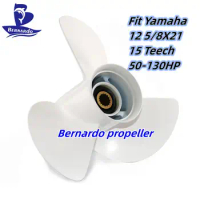 Bernardo Boat Propeller 12 5/8X21 Fit Yamaha Outboard Engine 50 60 70 80 90 100 115 130HP Aluminum Alloy 3 Blade 15 Tooth Spline