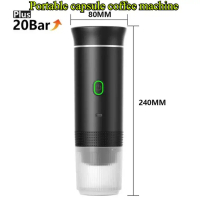 / Portable Electric Espresso Machine with Travel Bag Mini Travel Coffee Maker Self-Heating Car Espre