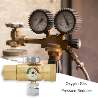 Oxygen Gas Pressure Reducer Air Flow Regulator Gauge Meter 0.4-25MPa Air Compressor Pressure Regulator Oxygen Pressure Gauge