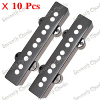 10 Pcs Plastic 10 Hole Open Type Pickup Covers /Lid/Shell/Top for 5 String JB Style Bass - Black