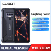 Cubot KingKong Power Rugged Waterproof Smartphones 8GB+256GB 6.5Inch FHD 10600mAh Large Battery 48MP AI Camera NFC Mobile Phones