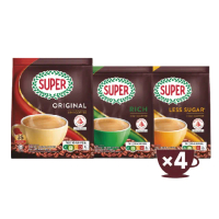【Super】三合一即溶咖啡 4入組(3種口味任選 原味/特濃/減糖)