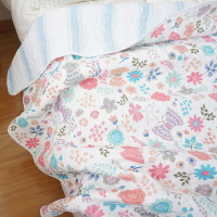 出口ins風 純棉絎縫被夾棉床蓋床墊 卡通加厚全棉床單炕蓋 可機洗