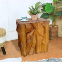 【吉迪市柚木家具】原木方型邊几 LT-089(板凳 置物檯 椅子 床頭櫃 邊桌)
