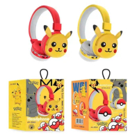Pokemon Cartoon Pikachu 3D Bluetooth Headset Anime Child Wireless Earphone Mickey Mouse Action Figure Kawaii Music Earphones