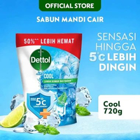 Sabun Cair Body Wash Dettol Antibacterial Pump 500 & Refill 720 Ml Cool Mint Bergamot, Fresh Yuzu, L