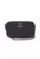 Chanel Pre-Loved Chanel matelasse chain wallet Caviar skin black silver hardware