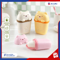 Tempat Sabun Batang Karakter Bear Lucu Kotak Sabun Anak Plastik Travel Friendly Anti Tumpah Praktis