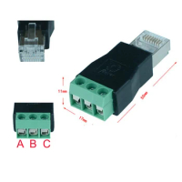 RJ45 male to 3Pins Screw Terminal Adaptor RJ45 to 485, RS232 to RS458,