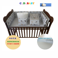【C.D.BABY】嬰兒寢具四季被組飛機灰 M(嬰兒寢具 嬰兒棉被 嬰兒床護圍 嬰兒床床罩 嬰兒枕)