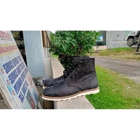 Sepatu Boot Exotic Kulit Uler Asli 45 Hitam