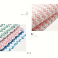 Kain Lap Dapur Anti Minyak Motif Zig Zag Bahan Coral Fleece / Kain Lap 2 Sisi Microfiber Meja Piring