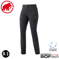 【MAMMUT 長毛象 女 AC Yadkin SO Pants AF 軟殼褲《黑》】1021-00171/機能褲/登山褲/運動褲/防水長褲/防潑水