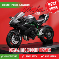 Diecast Motor Model Kawasaki Ninja H2R ukuran besar skala 1:10
