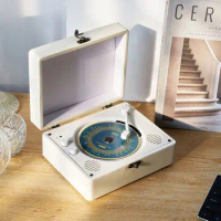 Rechargeable portable desktop Bluetooth speaker Birthday Gift Vintage album player Vintage cd player