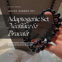 AUTHENTIC Indigo Gabbro Necklace & Bracelet Adaptogenic Set