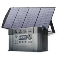Portable Generator 1500Wh Powerbank 2400W Powerstation Mit Solarpanel 200W Solar Battery Charger for Camping Caravan