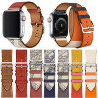 Applicable iwatch9 strap apple watch strap applewatch8/7/6/5/4/3/2/1/se leather s7 official s9 single ring iphonewatch8 female u