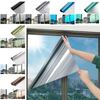 Reflective One Way Mirror Heat Insulation Foil Glass Sticker Window Film Home Decoration UV Blocking